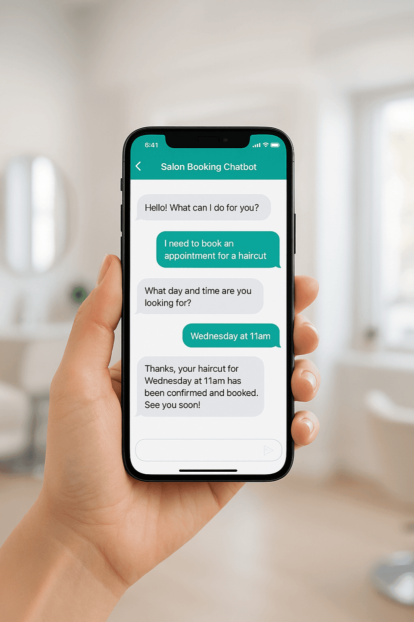 A visual demonstration of a modern website or chatbot interface